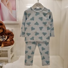 아가방 NC엑스코점 이월 40% 강추! 부드러운 촉감 귀여운 코끼리 패턴 키리 내의! 아기 실내복 신생아 유아 긴팔 상하세트 어린이집 등원룩 출산선물 추천