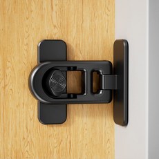 免打孔插銷衛生間陽台90度滑門卡扣鎖門扣門鎖鎖扣酒店多功能搭扣, 1個, 【免打孔】黑色多功能鎖扣-1個