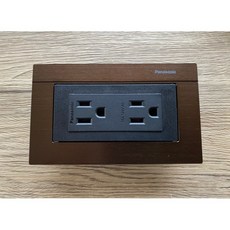 Panasonic GLATIMA 20A 250V AC 雙用插座, 1個, 霧黑色/1.6 2.0雙插座,鏽銅/橫式面板
