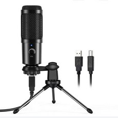 콘덴서 마이크 방송용 홈레코딩 가성비 USB PC 보컬 녹음 스튜디오 유튜브 비디오 채팅 게임 팟캐스트, 1개