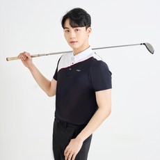 PGR GOLF PGR男款高爾夫斜線配色翻領短袖T恤 GT-3300