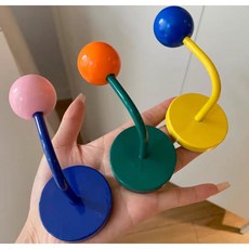 컬러 자석 고리 옷걸이 / 강력 자석 벽걸이형 훅, 1개, 그린오렌지