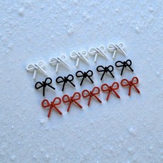 와이어 미니리본(20개입) 겨울네일아트, J-89/와이어 미니리본(20개입)-화이트
