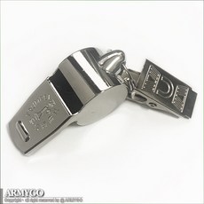 ARMYGO 喇叭牌口哨 (附夾) 高分貝響亮清晰 輕巧方便攜帶, 1個, 銀色