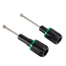 Kawasaki Ninja 650 2017-2023專用CNC車身防倒球-極限超快感, 1個, 綠色