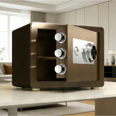 미니 금고 비밀번호 30CM 가정용 사무 소형 금고, 갈색