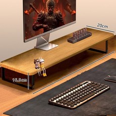 인체공학적 컴퓨터 모니터 스탠드 수납 스크린 키보드 데스크탑 홀더 받침대 확장형 정리대 라이저 선반, 1 piece, 1x1 size, 5 30x20x16 5cm wood color [inc