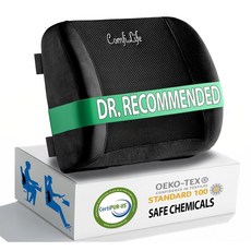 COMFILIFE 요추 의자 베개 가능한 스트랩과 지지 쿠션 자동차 사무실 조절 시트, 블랙.