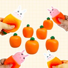 귀여운 까꿍 당근 귀여운 토끼 말랑이 찐득이 주물럭 스트레스볼 촉감놀이, 랜덤, 1개