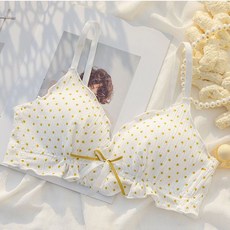 甜美少女學生內衣 可愛波點無鋼圈聚攏文胸罩