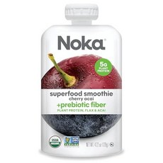 노카 스무디 슈퍼푸드 체리 아사이 유기농 120g NOKA Organic Cherry Acai Superfood Smoothie 4.22 OZ, 4.22 온스(1팩), 1개, 본질적인