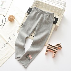 女童內搭褲 可愛木耳邊 純棉長褲 春秋款 外穿女孩褲