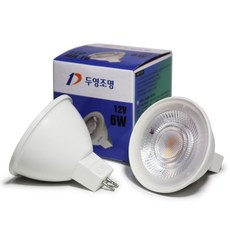LED 할로겐전구 할로겐램프 LED MR16 12V 6W 두영, 전구색, 1개