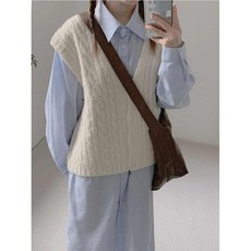 여성 봄 원피스 세트 루즈핏 여자 셔츠 원피스 + 니트 조끼 투피스 프렌치 여자 투피스 세트 YXF