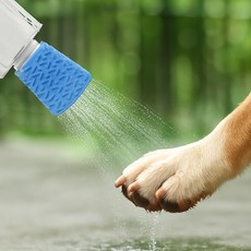 해변 야외 제거 샤워기 산책 페드병 샤워헤드 모래 휴대용 반려견 간이 생수병, 블루, 블루, 1개