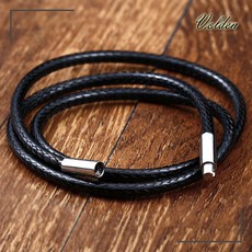 볼던 MC1056B NEW 프리미엄 핸드메이드 PU 가죽 써지컬 스틸 남자 여자 커플 패션 목걸이 줄