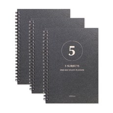 인디고 원데이 스터디플래너 - 5Subjects (100일), 펄블랙 3p