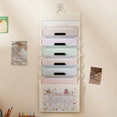 로우브 촤르르 벽걸이 서류 파일, 1개, 화이트-파스텔