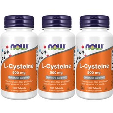 NOW Foods L-半胱氨酸 500mg, 100錠, 3個