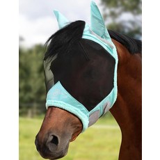 Harrison Howard Horse Fly 마스크 UV 보호 미세 메시 피부에 부드러운 울 감촉 플라이 및 자외선 차단 문라이트 실버 XL, L, 여름 민트