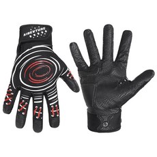 AIGEVTURE 야구 배팅 장갑 성인 청소년 소프트볼 남성 여성 블랙 미디엄 450458, 블랙과 레드