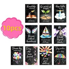 嗨購 水彩插畫明信片組 勵志語錄 牆面裝飾卡, 1個, T01043078