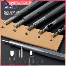 수제 가죽 벨트 라운드 플랫 홀 펀처 M390 스틸 DIY 시계 스트립 허리띠 펀칭 도구 스트레이트 펀치, Round 7.0MM