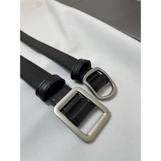 UYK 經典無孔細款皮帶 方型頭 黑色 2.4cm