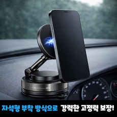 엘리트리빙 진공 흡착 차량용 핸드폰 거치대, 블랙, 1개