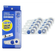 플러스 수정 테이프 WH-605 전용리필 화이퍼 MR WH-605R 10p, 2개