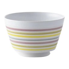 HASAMI WARE 파스텔 줄무늬 덮밥보울 S 250g, 1개, 화이트
