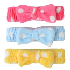 왕 리본 극세사 세수 팩 화장 헤어 세안 메이크업 밴드 주름 머리띠 샤워 세안용 메이크업용