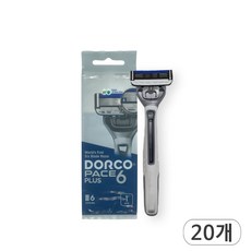 도루코 페이스6플러스 6중날 휴대용면도기, 20개, 1개입