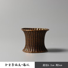 純銅青蛙造型茶漏茶濾托架套裝 茶具配件, 合金茶托架-藤編, 1個