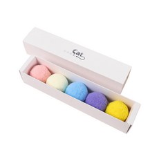 彩色毛球貓玩具 貓咪自嗨耐用寵物用品 禮盒裝, 滌綸球5個球裝, 1個