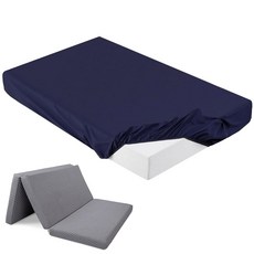 Breling Milliard 3단 매트리스 접이식 침대 그레이) RV 10.2cm(4인치) 매트리스 극세사 침대용 캠프 다크 (퀸 매트리스와 시트 벙크 호환되는