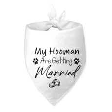 My Hooman are Getting Married Dog 반다나 개 웨딩 화이트 약혼 특별한 선물 재미있는 강아지 사진 프리미엄 소품 애완동물 스카프 액세서리