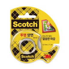 3M 스카치 투명 양면 테이프 137D 12mmx11m, 2개