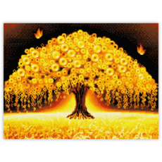 블링블링 캔버스형 보석십자수 60 x 45 cm, CV-115(황금재물나무), 1개