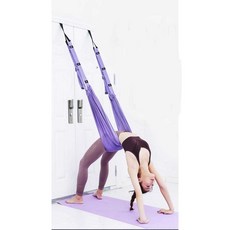 플라잉 요가 슬링 문걸이 운동 밴드 필라테스 로프, 18.핑크 + 요가휠 열린 어깨 등척추마사지, 1개