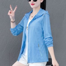 TIRA 여성용 후드 집업 얇은 자켓 통기성 햇빛차단 데일리 아우터 캐주얼 바람막이 여름용