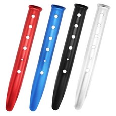 Cabilock 4피스 금속 텐트 말뚝 캠핑 그라운드 페그 U자형 알루미늄 합금 야외 해변 눈 재사용 가능한 고정 앵커 멀티 컬러 레드 블루 블랙 실버 3001161