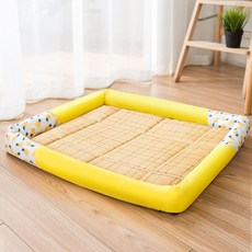 희미몰 고양이 강아지 등나무 봄 여름 매트 방석 둥지, 노랑, 1개