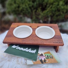 우드둑(Wood.duk) 멀바우 각도형 식탁 식기, 1개, 우드둑 2구 각도형