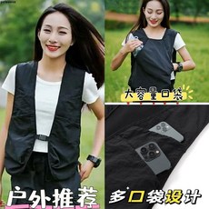 【台出】男口袋工裝馬甲 爆款夏季男女同款多口袋薄款馬甲潮牌戶外攝影坎肩工裝背心外套