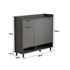 多層收納鞋櫃, 灰色, 1個