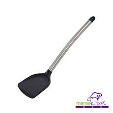 【mama cook】巧手430不鏽鋼矽膠鏟34cm，耐高溫不沾鍋，一體成型易清洗, 1個