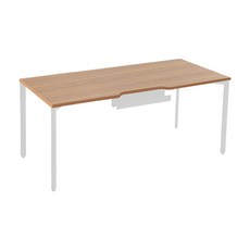 다가구 페르마타 멀티탭 타입 1400 x 800 컴퓨터책상, 지브라(상판):아이보리(프레임)