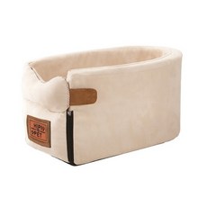 달쿵이 강아지 카시트 차량용 방석 쿠션, 베이지, 1개