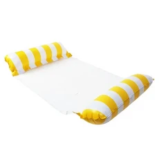 수영용 물 소파 인플레이터블 해먹 워터 매트 풀 파티 액세서리 위에 뜨는, striped yellow